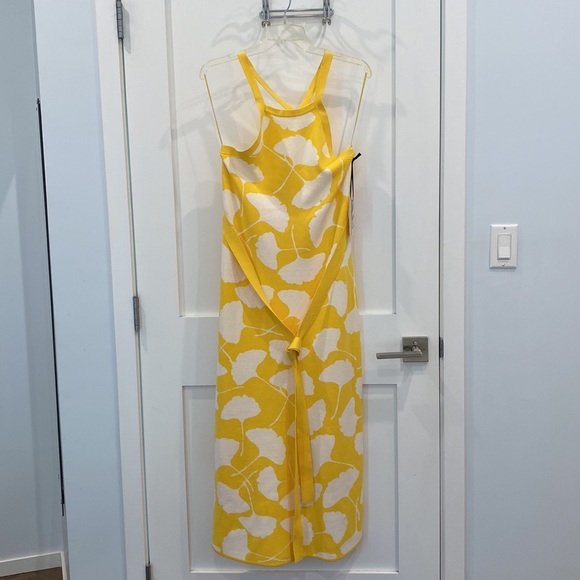 Diane Von Furstenberg DVF for Target halter neck ginkgo yellow dress size medium - Picture 5 of 10